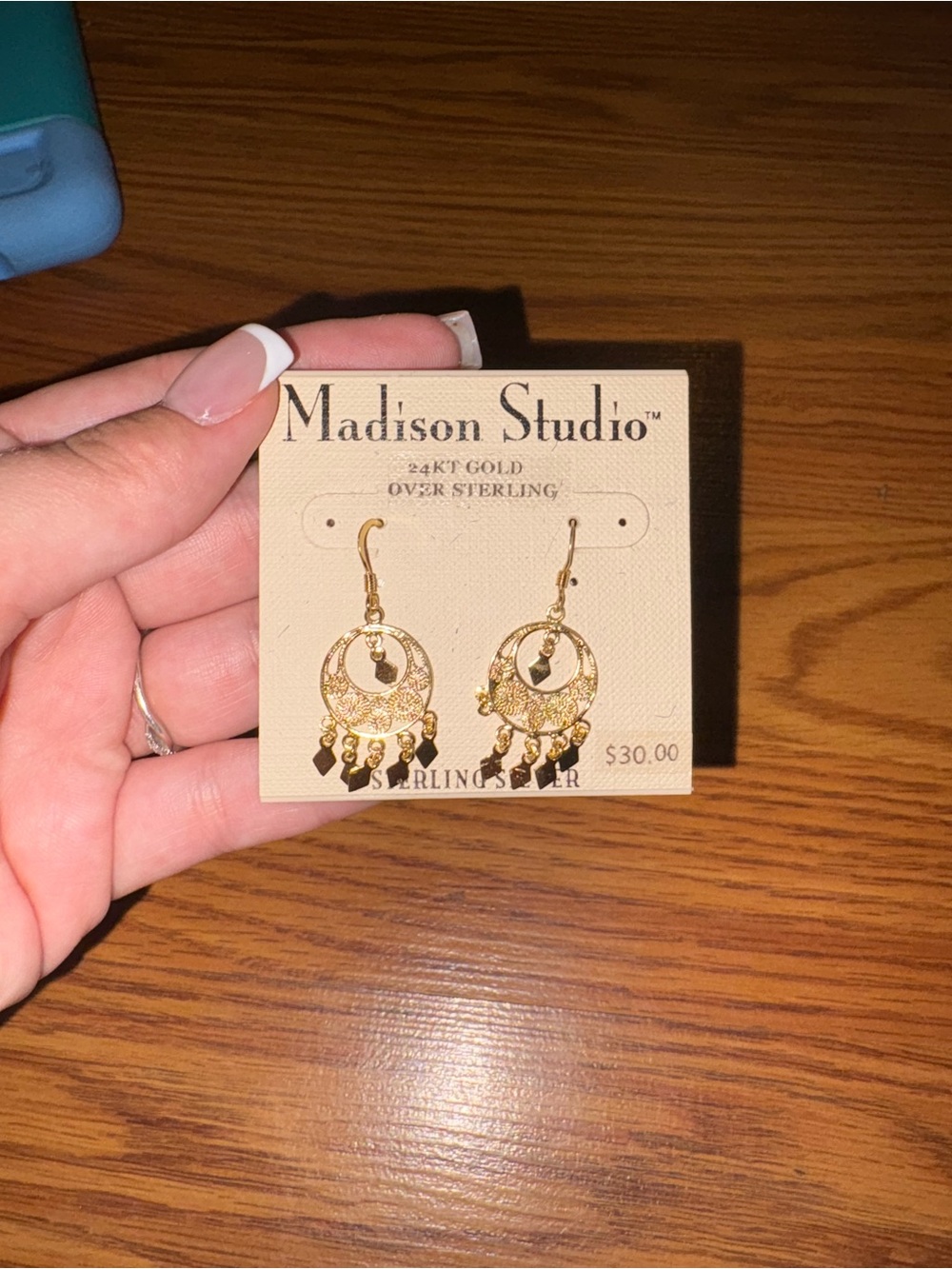 Madison Studio Gold Hoop Dangle Earrings with Charm Drops